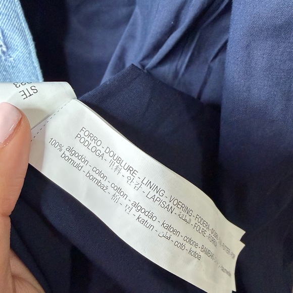 Zara Light Blue and Navy Plaid Tweed Cardigan Jacket size large - Picture 8 of 13